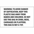 Bsc Preferred 3 x 5'' - ''Warning: To Avoid Danger...'' Label S-20795